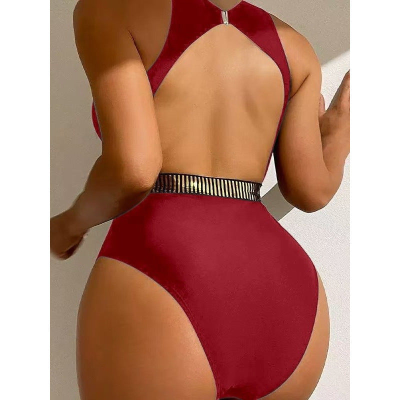 Women's Cut-Out Swimsuit with Fashionable Accents