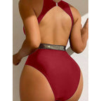 Women's Cut-Out Swimsuit with Fashionable Accents