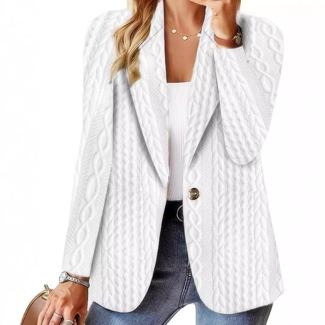 Elegant Textured Knit Blazer