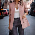 Women's Blazer with Elegant Herringbone Pattern and Timeless Cut
