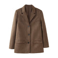 Women's Casual Faux Leather Blazer