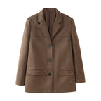 Women's Casual Faux Leather Blazer