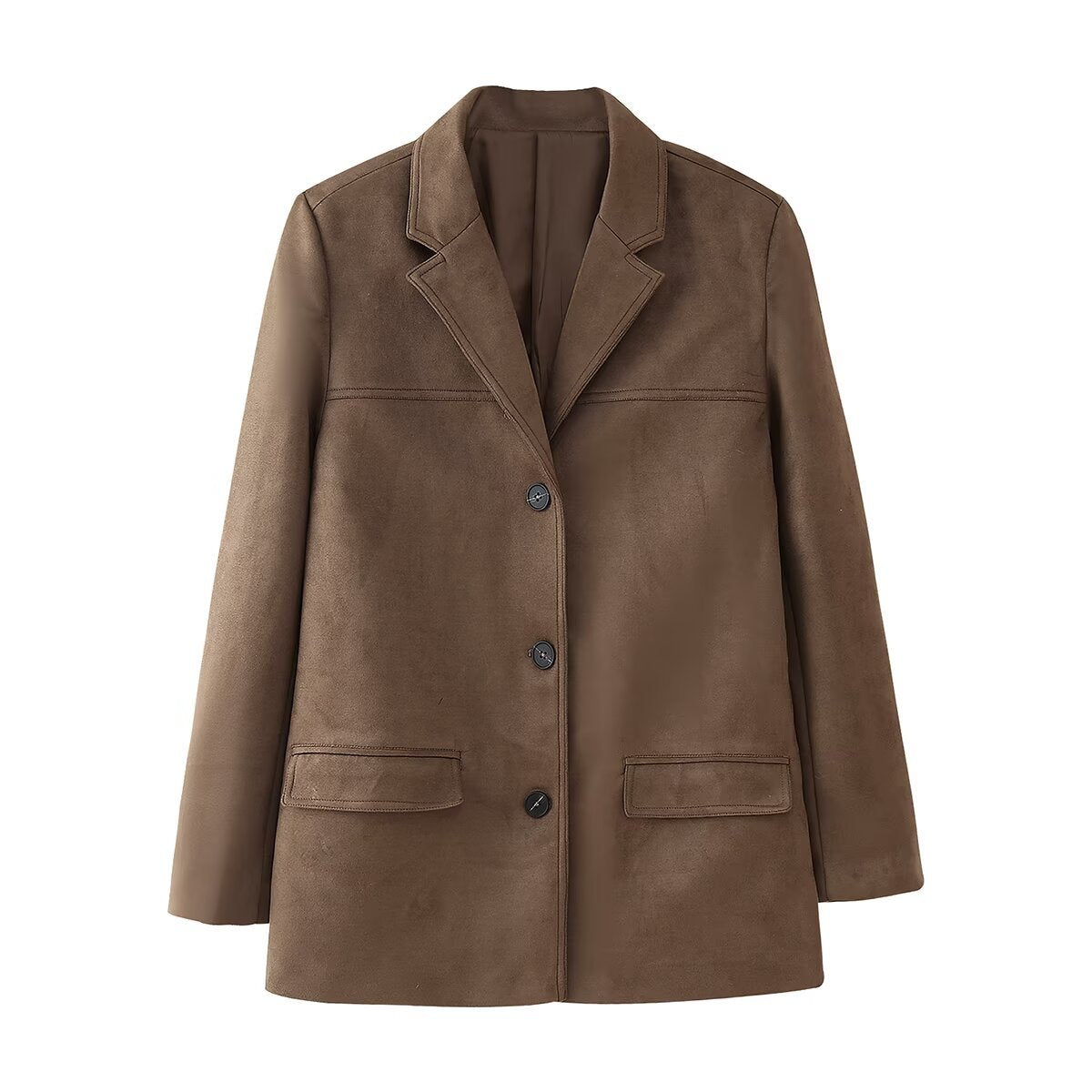Women's Casual Faux Leather Blazer