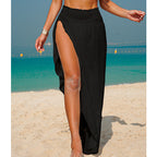 Women's Maxi Beach Skirt with Side Slit and Elastic Waist