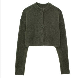 Cropped Cardigan with Button Details
