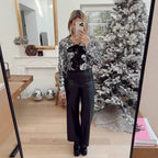 Women's Elegant Lurex Party Jacket with Ruffles and Bows