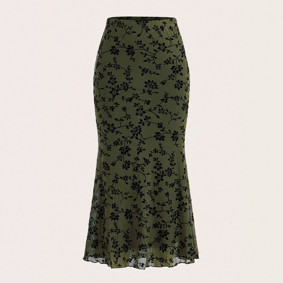 Women's Maxi Skirt with Floral Design and Elegant Silhouette