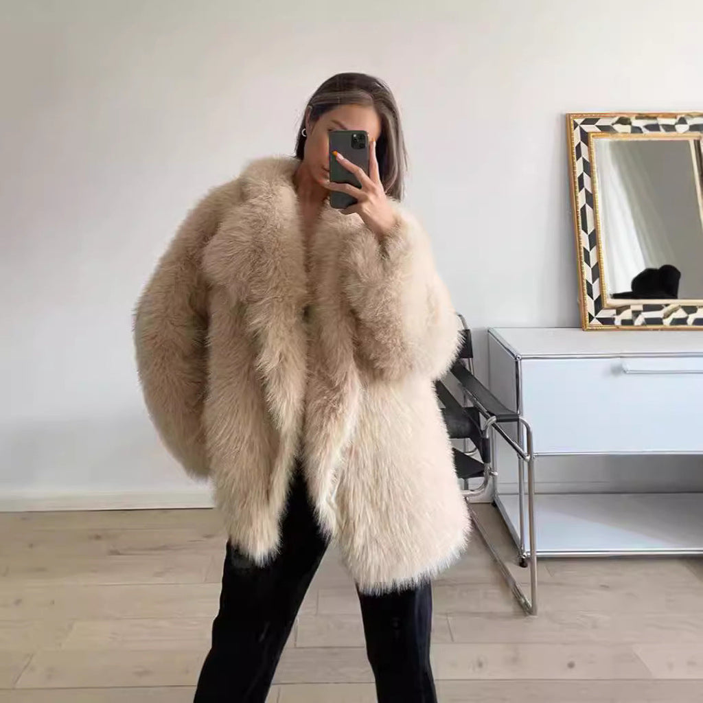 Women's Boucle Faux Fur Jacket