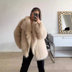 Women's Boucle Faux Fur Jacket