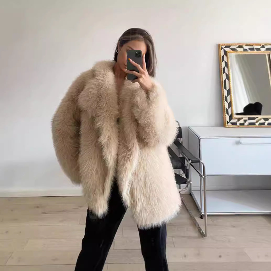 Women's Boucle Faux Fur Jacket