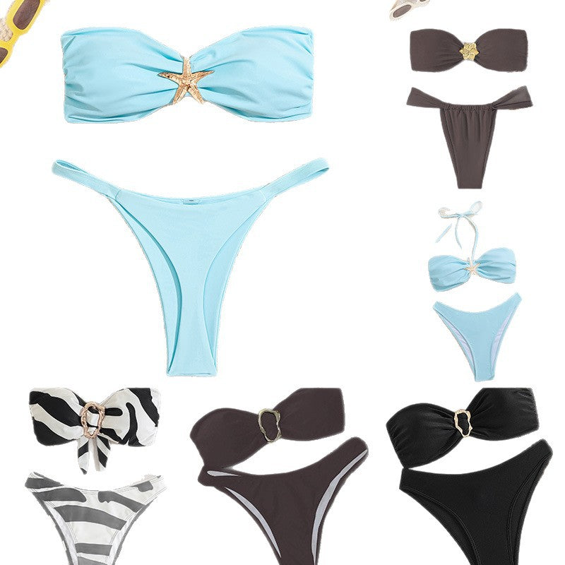 Women's Bandeau Bikini with Elegant Closure