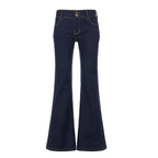 Women's Bootcut Jeans with High Waist and Detailed Stitching
