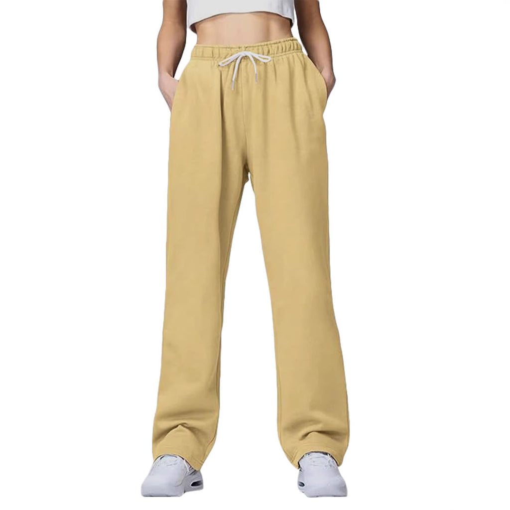Women's Comfortable Athletic Pants with Elastic Waistband and Side Pockets