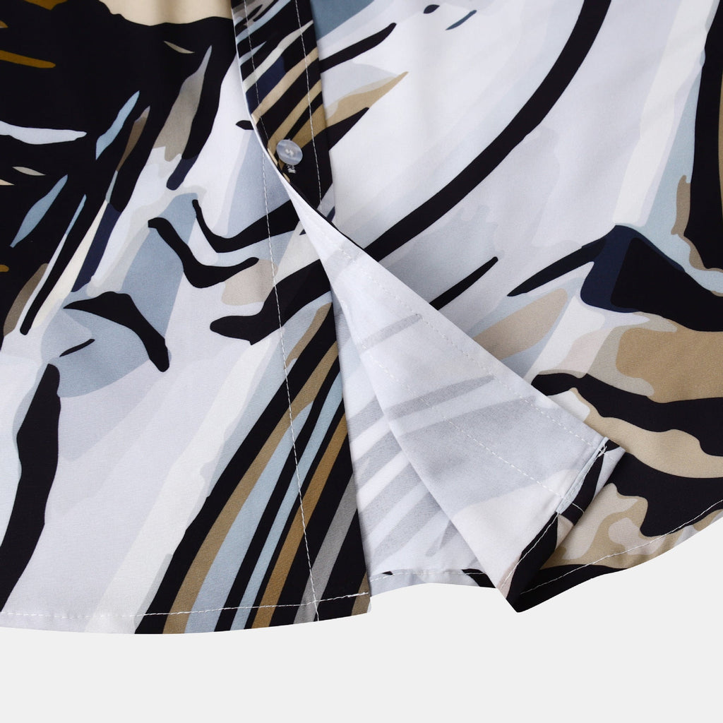 Women's Short-Sleeve Shirt with Modern Abstract Design