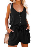 Women's Jumpsuit with Buttoned Neckline and Practical Pockets