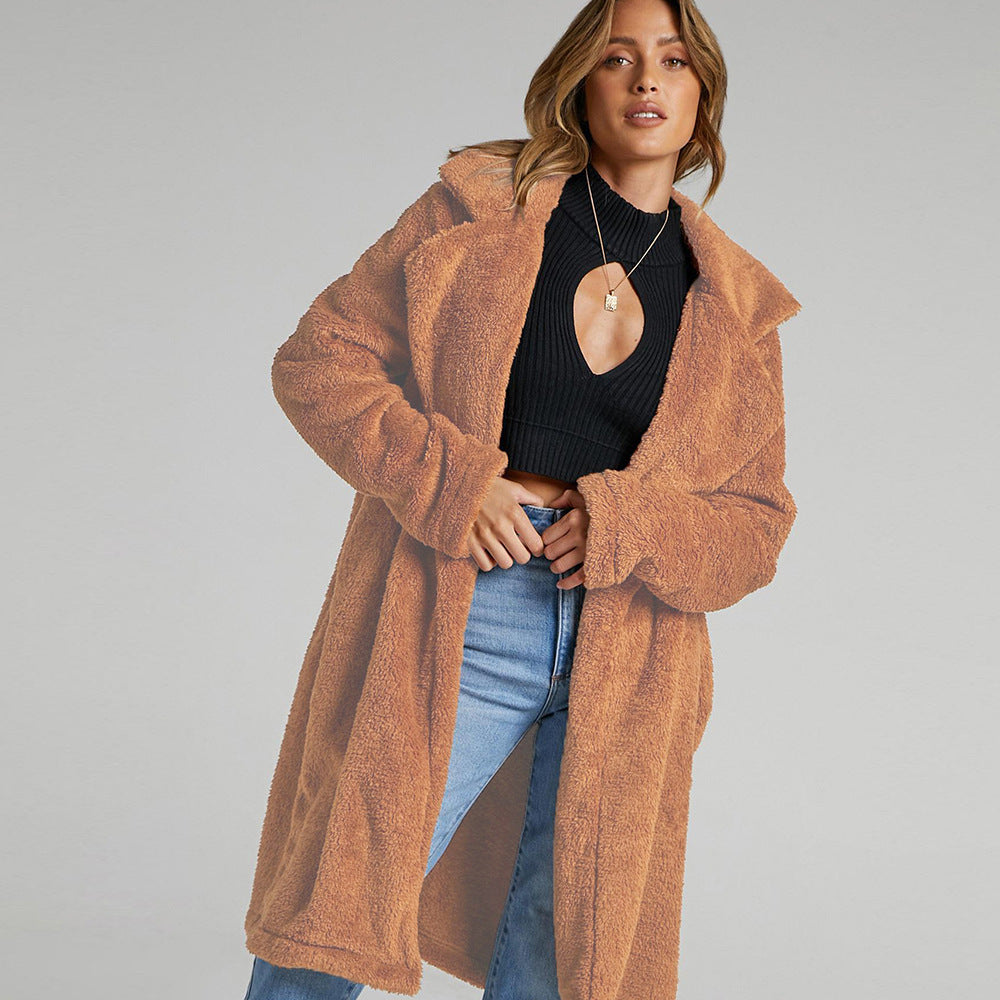 Women's Fluffy Teddy Texture Long Coat