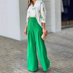 Women's High-Waist Palazzo Pants in Flowing Fabric