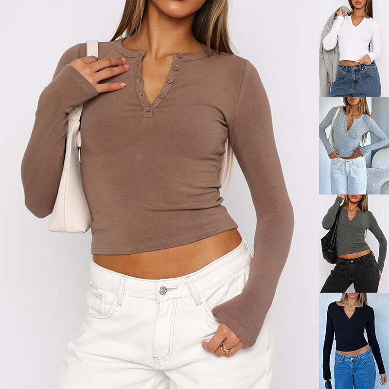 Women's Long Sleeve Button-Down Shirt, Slim Fit