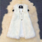 Women's Elegant Faux Fur Vest with Fashionable Cut