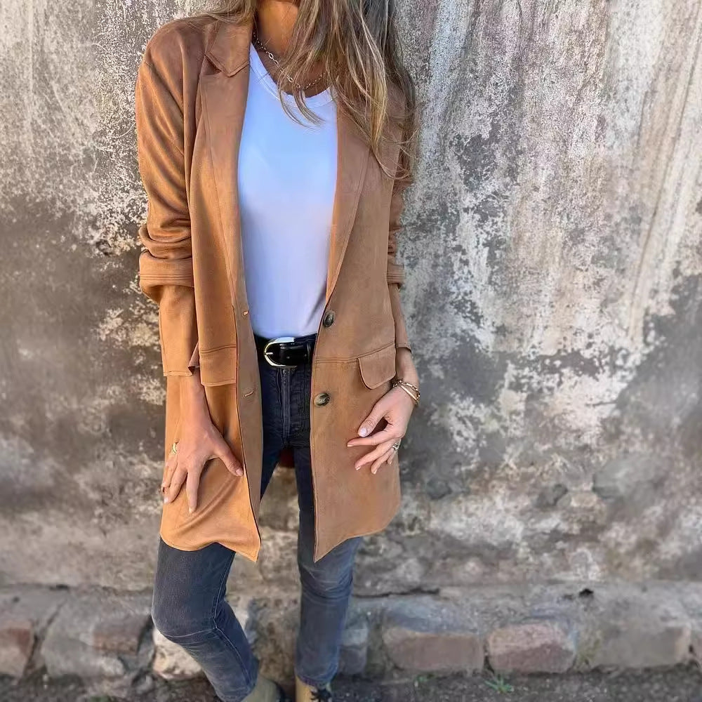 Women's Elegant and Comfortable Suede Blazer