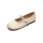 Women's Ballet Flats with Elegant Pearl Appliqué