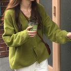 Women's Fluffy Button-Down Cardigan