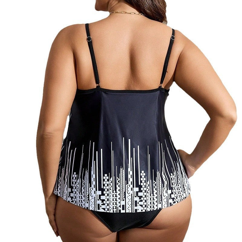 Women's Swimsuit with Adjustable Straps and Creative Pattern