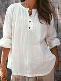 Casual Women's Blouse with Button Placket