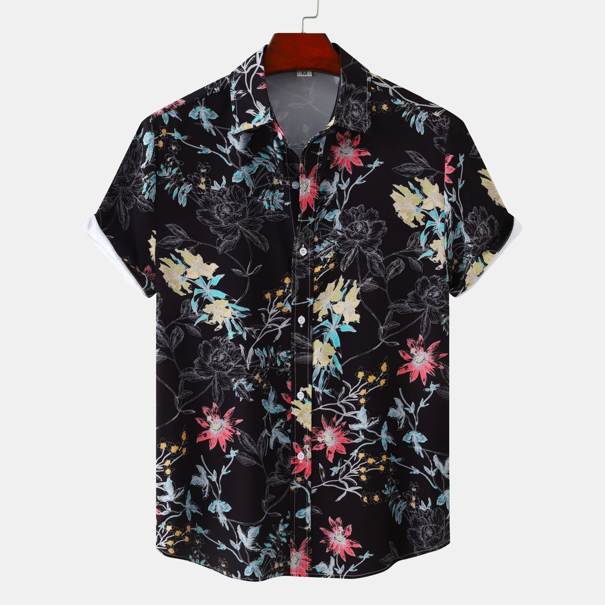 Women's Short Sleeve Shirt with Floral Accents and Modern Cut