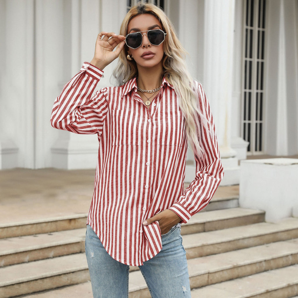 Women's Striped Long-Sleeve Shirt