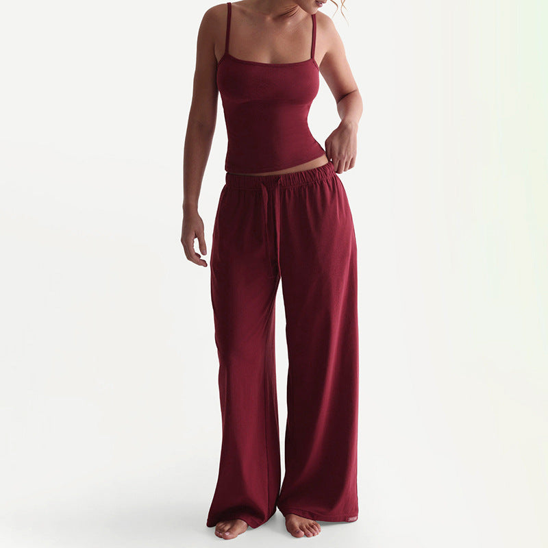 Women's Cozy and Stylish Wide-Leg Lounge Set with Tank Top