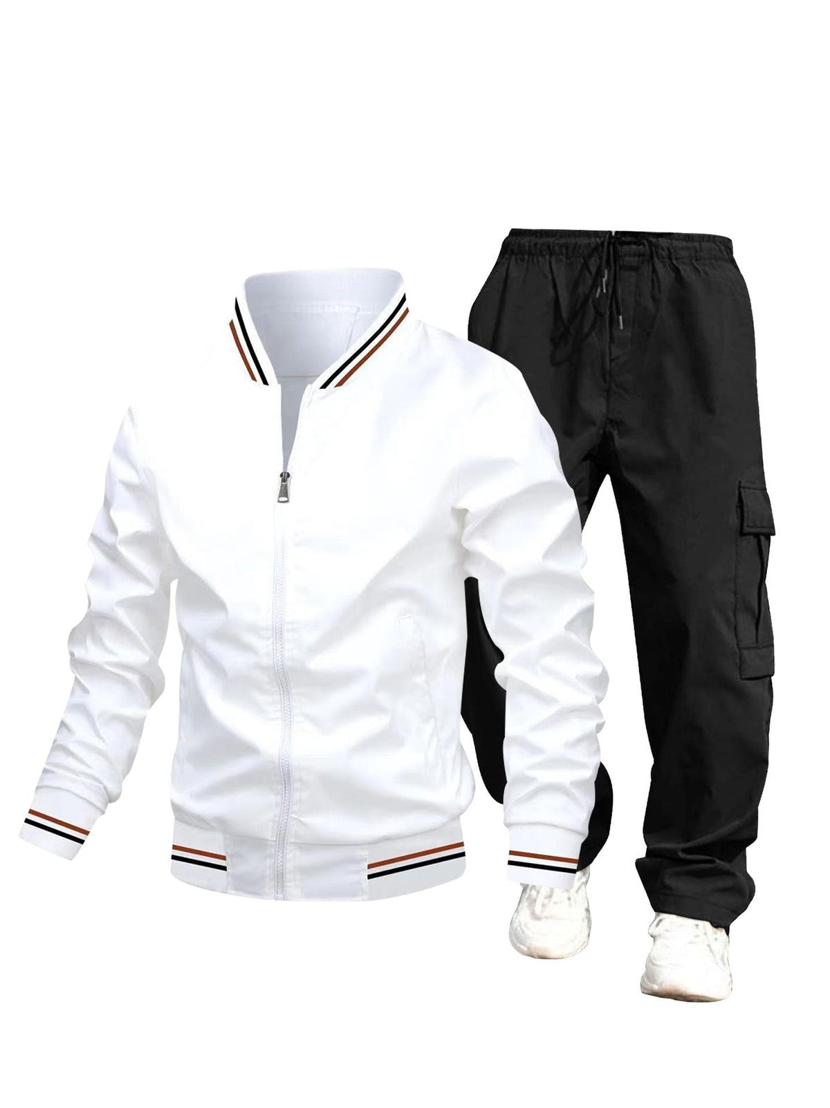Men's sporty jacket and cargo pants set