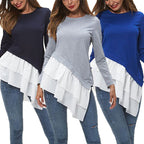 Women's Asymmetrical Sweatshirt with Ruffled Hem