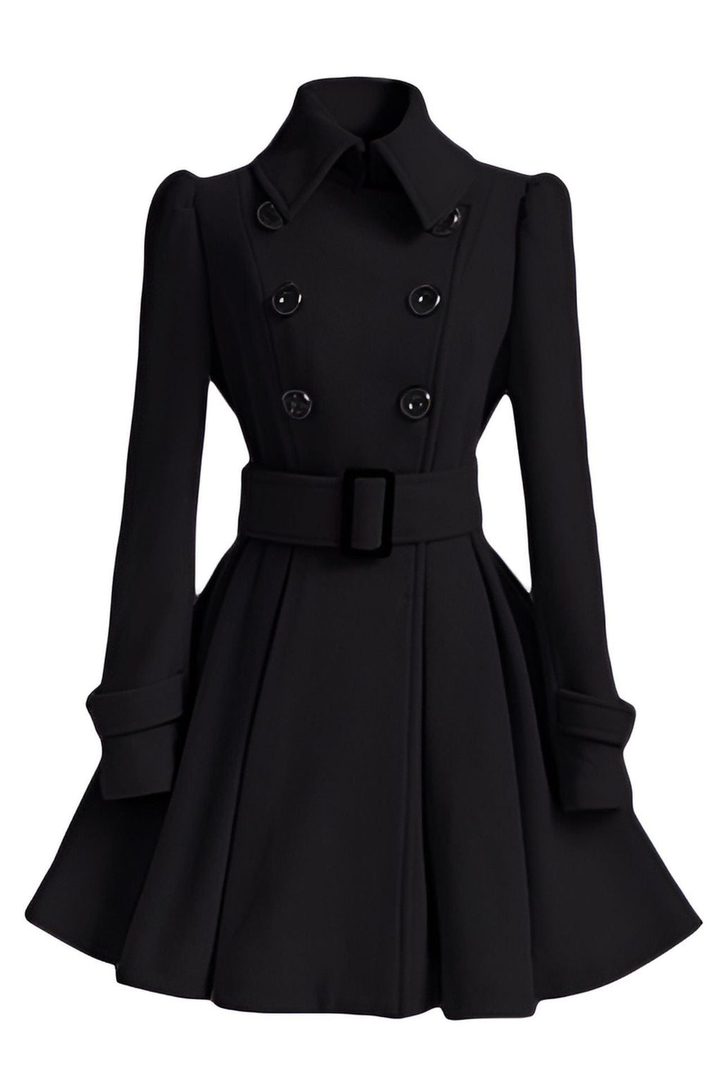 Women's Elegant Trench Coat with Tailored Cut and Decorative Buttons