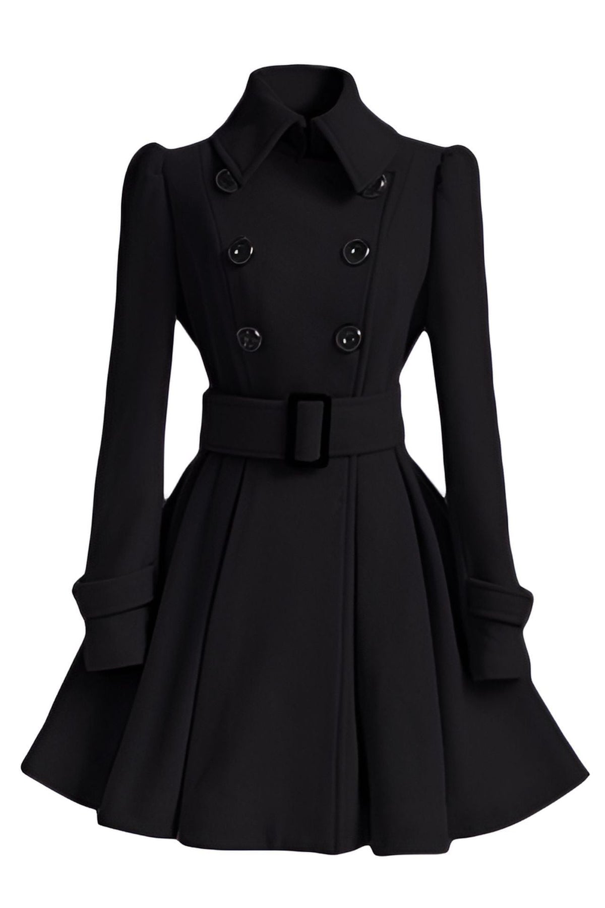 Women's Elegant Trench Coat with Tailored Cut and Decorative Buttons