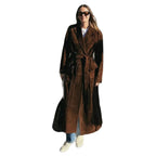 Elegant Suede Coat with Waist Belt