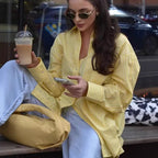 Casual Women's Striped Shirt Blouse with Pocket