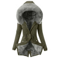 Women's Lined Parka with Faux Fur Collar