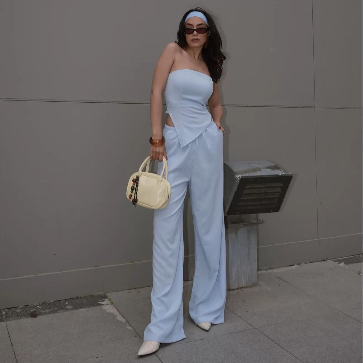 Women's Elegant Strapless Jumpsuit with Asymmetric Design