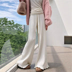 Women's Flowing Knit Pants with Soft Material and Elegant Hem