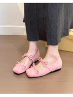 Women's Ballet Flats with Elegant Bow Detail and Comfortable Footbed