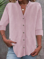 Women's Button-Down Striped Blouse