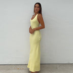 Women's Floor-Length Summer Dress with Boat Neck