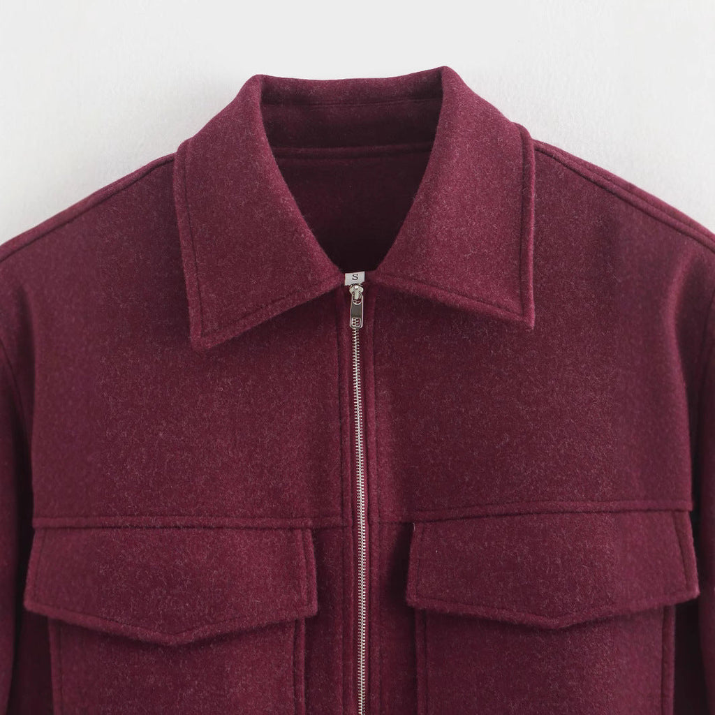 Women's Cropped Utility Jacket with Large Pockets and Modern Cut
