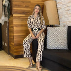 Women's Graphic Print Blouse and Pants Set
