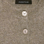 Women's Cropped Knit Cardigan with Button Closure