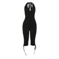Women's Jumpsuit with Ruching and Tie-Neck