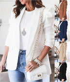 Women's Blazer with Puff Sleeve Design