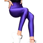 Women's High-Gloss High-Waisted Fitness Leggings