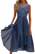 Women's Elegant Cocktail Dress with Lace Accents